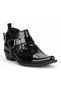 Black Patent Leather Men's Cowboy Boots (Moroccan Style) - 3