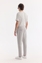Light Gray High Waist Ribbed Buckle Detailed Trousers - 3