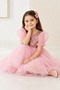 Balloon Sleeve Sequin Tutu Dress for Girls M00751 Pink - 4