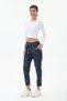 Women's Navy Blue Italian Camouflage Print Narrow Leg Pants, Sizes 38–46 - 2