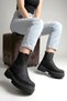 ZRİN-749-2005 Premium Black Emerald Flat-Heeled Slip-On Women's Casual Boots