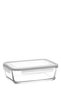 Fresco Glass Storage Container Set of 2 Extra Large 1750 ml Rectangular White Locking Lid - 2