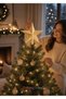 Christmas Tree Ornament Gold Silvery Peak Star 15 cm Pine Tree Peak Star - 5