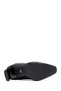 Women's Black Zippered High Thick Heeled Fabric Boots Af500001Kk - 7
