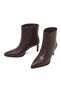 Women's Brown Thin Heeled Leather Boots 25Wfd491418 - 3