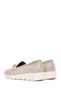 Women's Cream Buckle Leather Shoes, Comfort Loafer 26Pfd150218 - 6