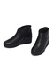 Women's Black Zippered Leather Comfort Boots 25Wfd411018 - 3