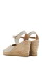 Women's Gold Glitter Ankle Buckle Wedge Heeled Shoes Espadrille Sandals 25Sfd2074Sm - 6