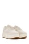 Women's Beige Lace-Up Thick Sole Knitted Sneaker 26Pfd430414 - 3