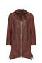 Daniela Women Brown Hooded Long Oversized Leather Coat 25Wge5328Nc - 3