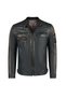 Pitstop Men's Navy Blue Embroidered Sports Leather Jacket 26Sgm660451 - 4