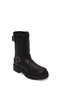 Women's Black Joel Zippered Leather Boots 021Z100011 - 8