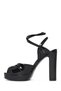 Women's Black Ankle Buckle Platform Thick High Heel Patent Leather Sandals 26Sfd162016 - 3