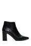 Women's Black Zippered Heeled Leather Boots Wf260006Dv