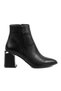ZRİN-410 Premium Black Zipper-Front Women's Casual Heeled Boots, 7 cm - 2