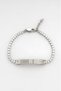 White Stone Plate Steel Bracelet
