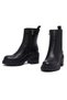 Women's Black Leather Zip-Up Boots with Platform and Thick Heel WF180020DF - 5