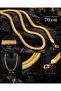 Long Size Stainless Steel Gold Color Snake Back Men's Necklace - 2