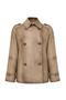 Estel Women Beige Double-Breasted Collar Oversized Leather Jacket 25Sge5626Nc - 2