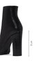 Women's Black Zip-Up Platform High-Heeled Leather Boots WF100000DV - 5