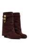 Women's Brown Wedge Heeled Suede Boots Af500002Ss - 2