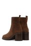 Women's Tan Zippered Thick Heeled Suede Leather Boots Wf190030Ds - 8