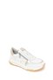 Women's White Lace-Up Zippered Thick-Sole Leather Sneaker 26Sfd371818 - 7