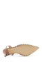 Women's Beige Open Back Patent Leather Thin Heeled Shoes 25Sfd 161816 - 5