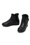 Women's Black Zippered Leather Comfort Boots Wf410013Dv - 4