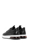 Men's Black Lace-Up Thick Sole Leather Sneakers 24Wfd 642318 - 5