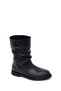Women's Black Leather Casual Boots Wf190063Dv - 7