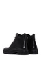 Women's Black Zippered Casual Leather Boots 25Wfd410818 - 6