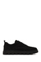 Men's Black Lace-Up Nubuck Leather Casual Sneaker Wm828003Dn