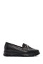 Women's Black Buckle Detailed Genuine Leather Comfort Loafer, Winter Shoes 25Afd150518