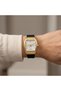 Black Silicone Strap, Gold-Tone Square Case, Women's Watch with a 2-Year Warranty Nm136-03