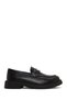 Women's Black Thick-Soled Leather Loafer Af450010Dv