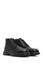 Men's Black Lace-Up Zippered Leather Casual Boots 25Wfd6121Ft - 2