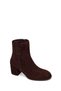 Women's Brown Zippered Thick Heeled Suede Leather Boots Wf220005Ds - 7