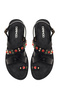 Women's Black Back Buckle Stone Sandals 26Sfe463414 - 4