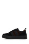 Women's Black Lace-Up Patterned Leather Sneaker AF160001DK - 3