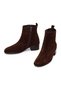 Women's Brown Zippered Short Thick Heeled Suede Leather Boots Wf170032Ds - 5