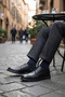 Men's Black Laced Leather Classic Shoes Wm800004Dv - 2