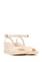 Women's Leather Ankle Buckle Wedge Heeled Straw Sandals 26Sfe4814M7 - 2