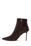Women's Burgundy Zippered Thin Heeled Leather Boots 25Wfd101218 - 5