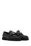 Women's Black Buckle Leather Loafer Af220002Dv - 2