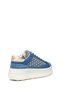Women's Blue D Spherica Ecub - 2 B - Em.Te + Water Lace-Up Patterned Thick Sole Sneakers, Genuine D - 4