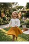 Girl's Long Sleeve Floral Embroidered White Blouse Colorful Pleated Skirt 2-Piece Set - 3
