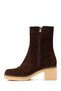 Women's Brown Zippered Thick Heeled Suede Leather Boots 25Wfd151310 - 4