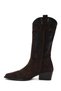 Women's Anthracite Thick Heeled Suede Leather Cowboy Boots Af170024Ks - 3