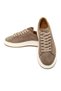 Men's Beige Lace-Up Thick Soled Suede Leather Sneaker Wm710014Ds - 8